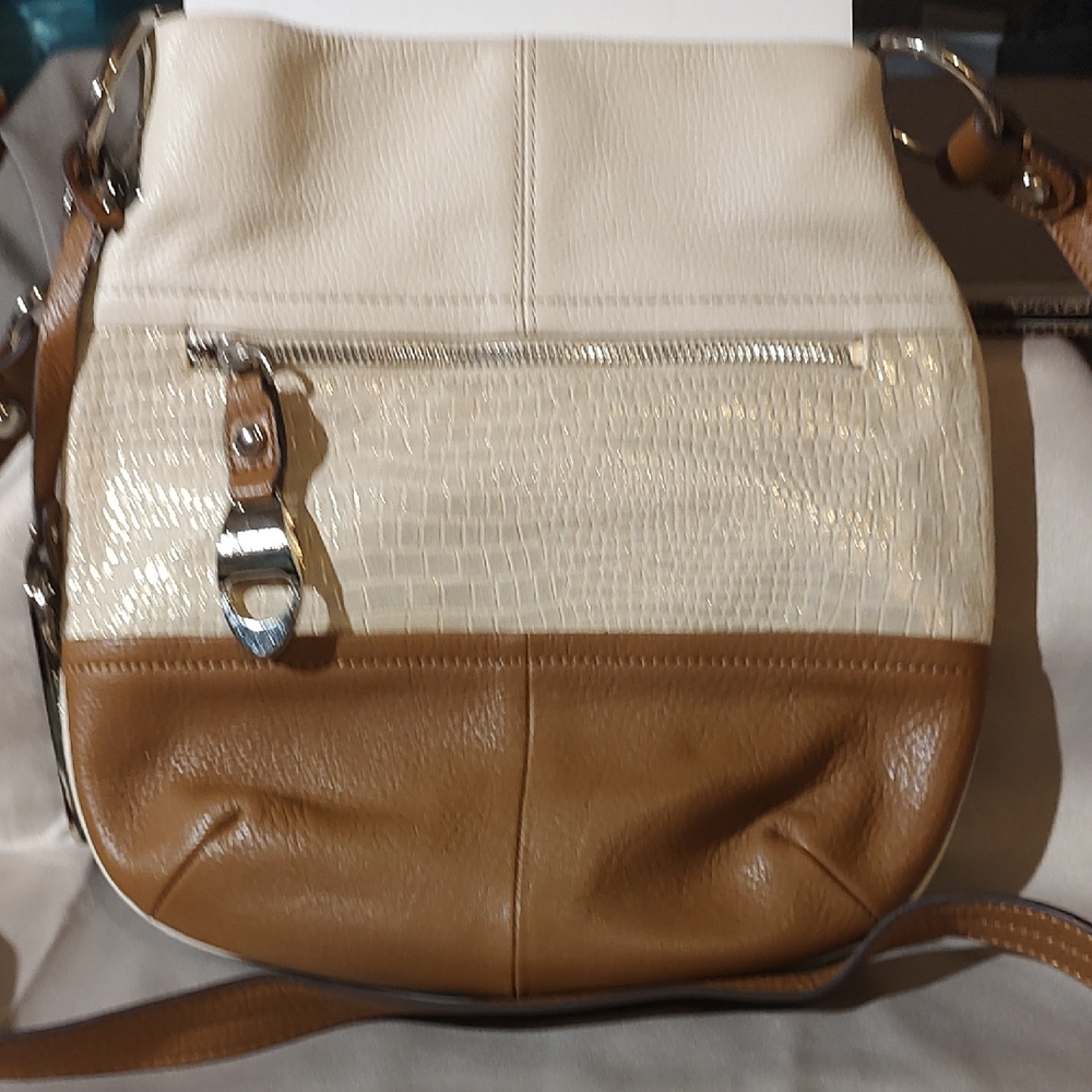 Elegant Cream and Brown Women's Bag